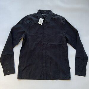 Guess Men’s Dress Shirt Slim Fit Long Sleeves In Black Size M